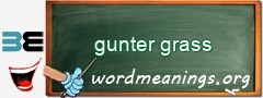 WordMeaning blackboard for gunter grass
